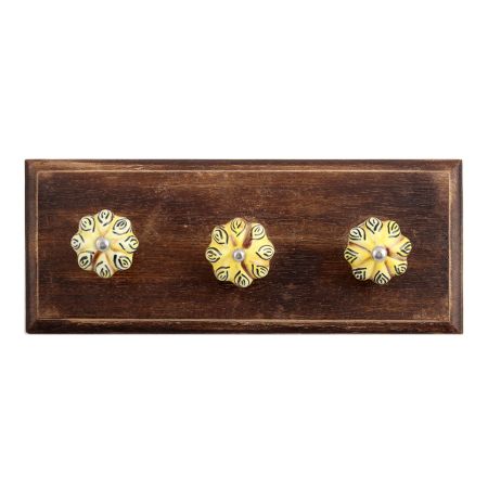 Eye Medium Ceramic Wooden Hooks